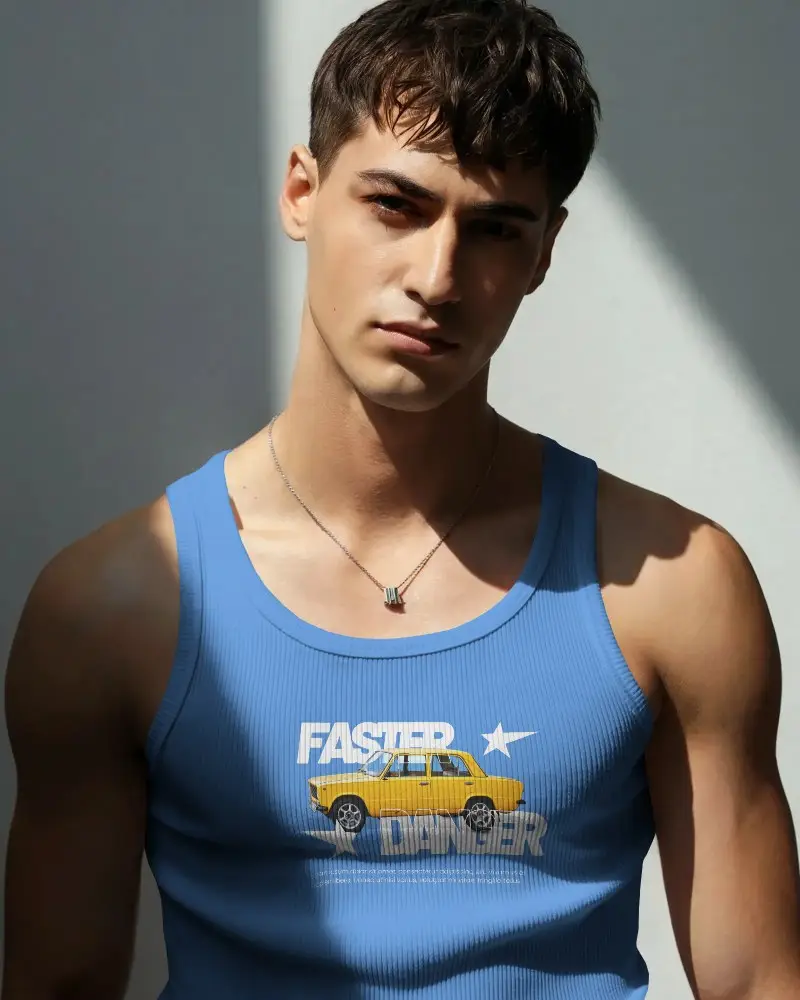 Classic Ribbed Tank Top Mockup For Men Perfect For Summer Wardrobe And Casual Wear Styling