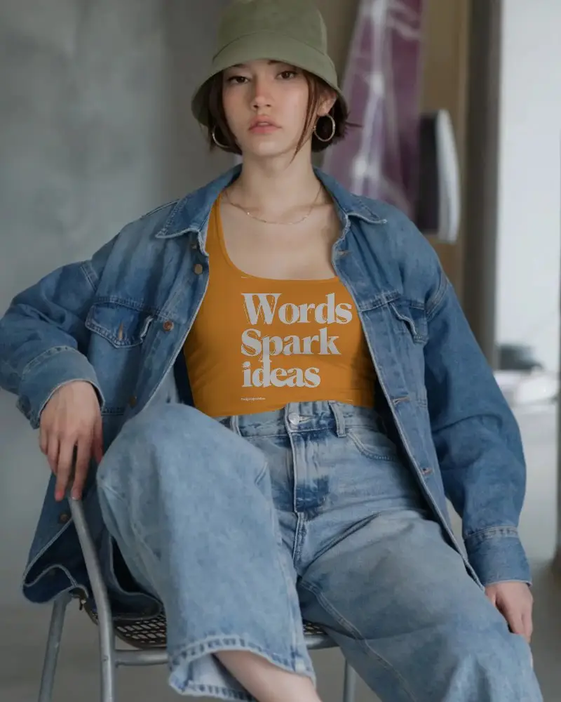 Casual Summer Tank Top Mockup With Relaxed Sitting Model Ready For Fashion Brand Promotion