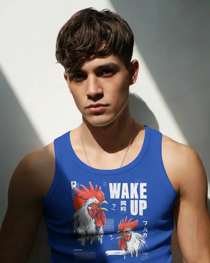 Mens Ribbed Tank Top Mockup For Casual Wear Fashion Photography Urban Style