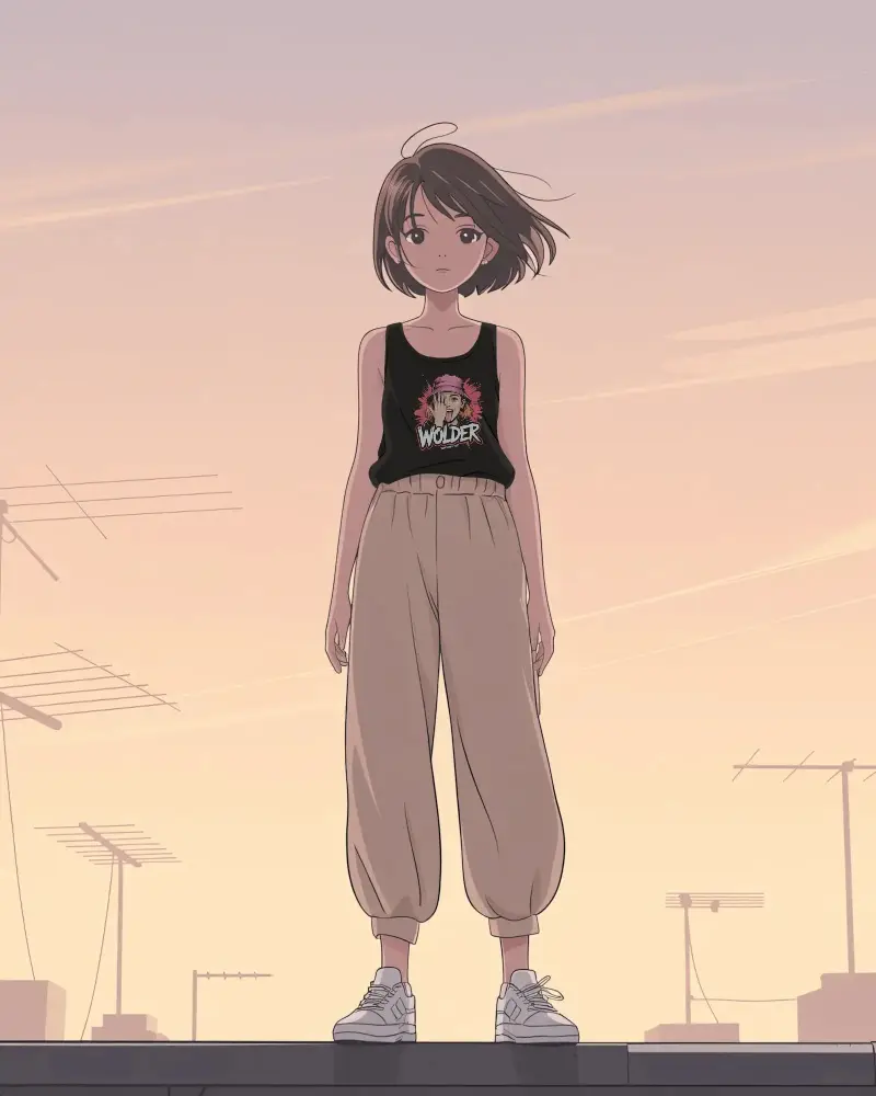 Casual Comfort Anime Tank Top Mockup Stylish Minimalist Sleeveless Shirt For Summer Outdoor Wear