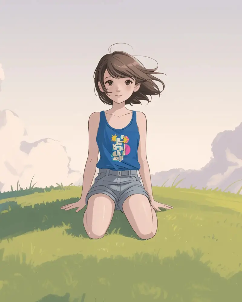 Casual Summer Anime Tank Top Mockup For Fashion Design And Apparel Brand Promotions