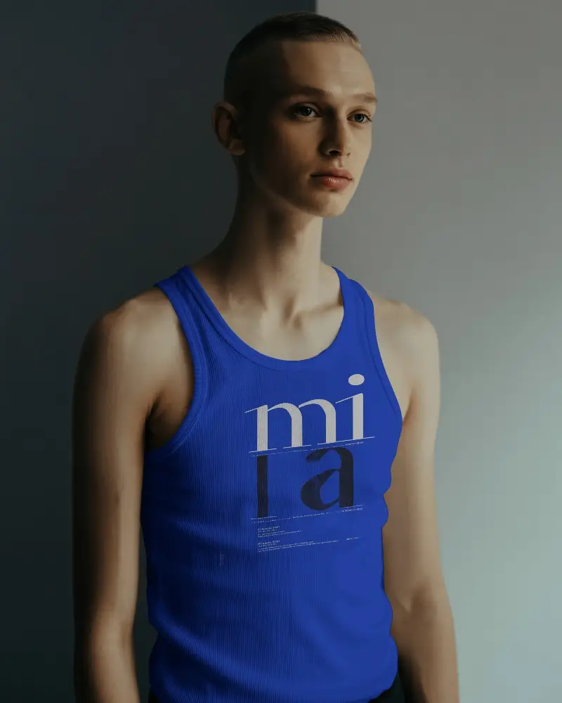 Mens Ribbed Tank Top Mockup For Fashion Apparel Display And Brand Promotion Designs