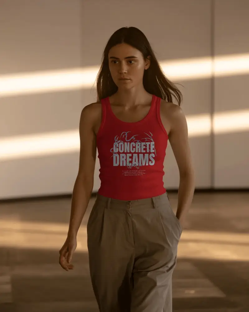 Womens Ribbed Tank Top Apparel Mockup For Fashion Brand Promotion And Ecommerce