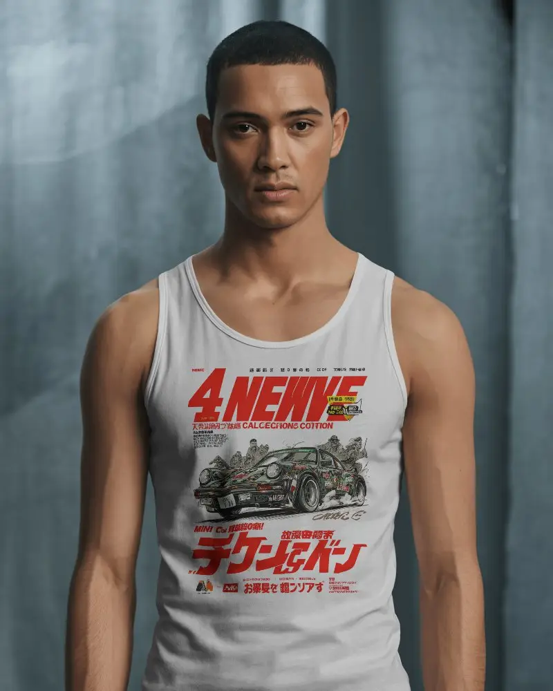 Athletic Fit Men Tank Top Mockup Showcasing Muscular Arm And Shoulder Detail