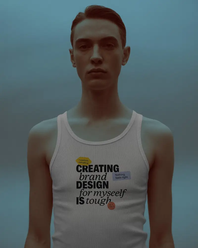 Minimalistic Sleeveless Tank Top Mockup For Men Fashion Outfit Studio