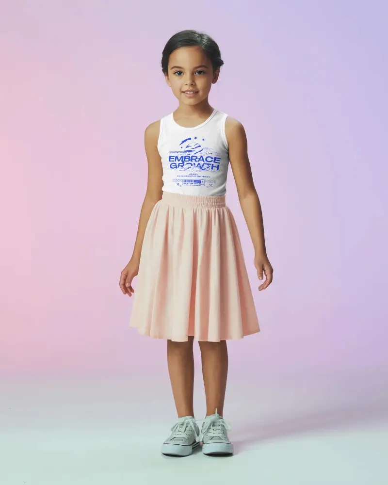 Simple Youth Tank Top Mockup For Kids Apparel Branding And Fashion Design Use