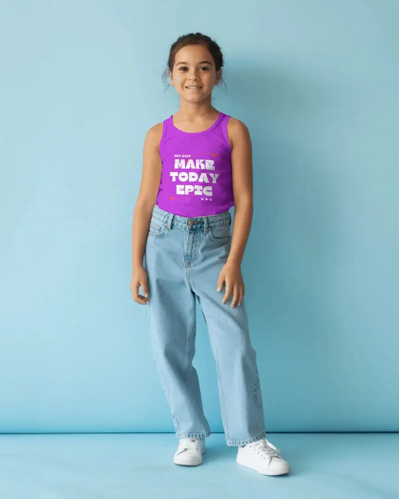 Kids Tank Top Mockup Showcasing Comfortable Casual Wear For Boys And Girls Design