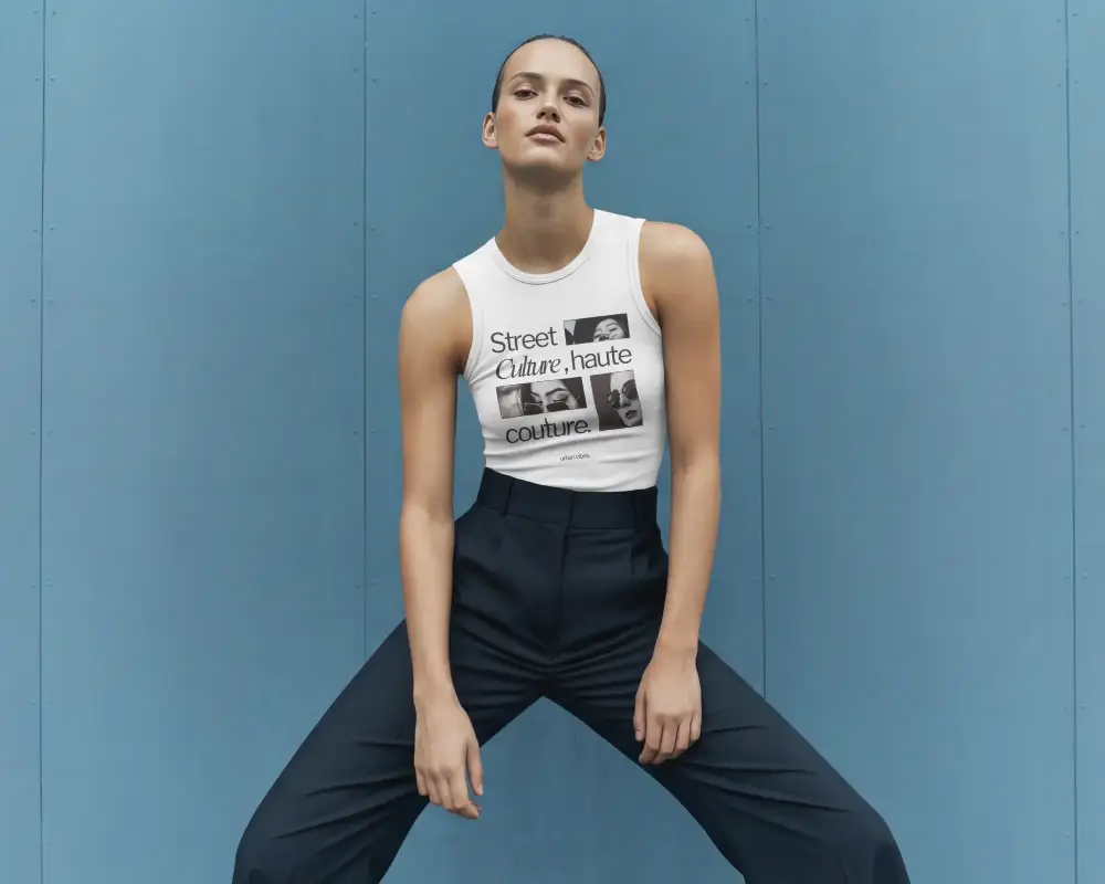 Trendy Ribbed Tank Top Mockup For Fashion Brands And Apparel Promotions Online