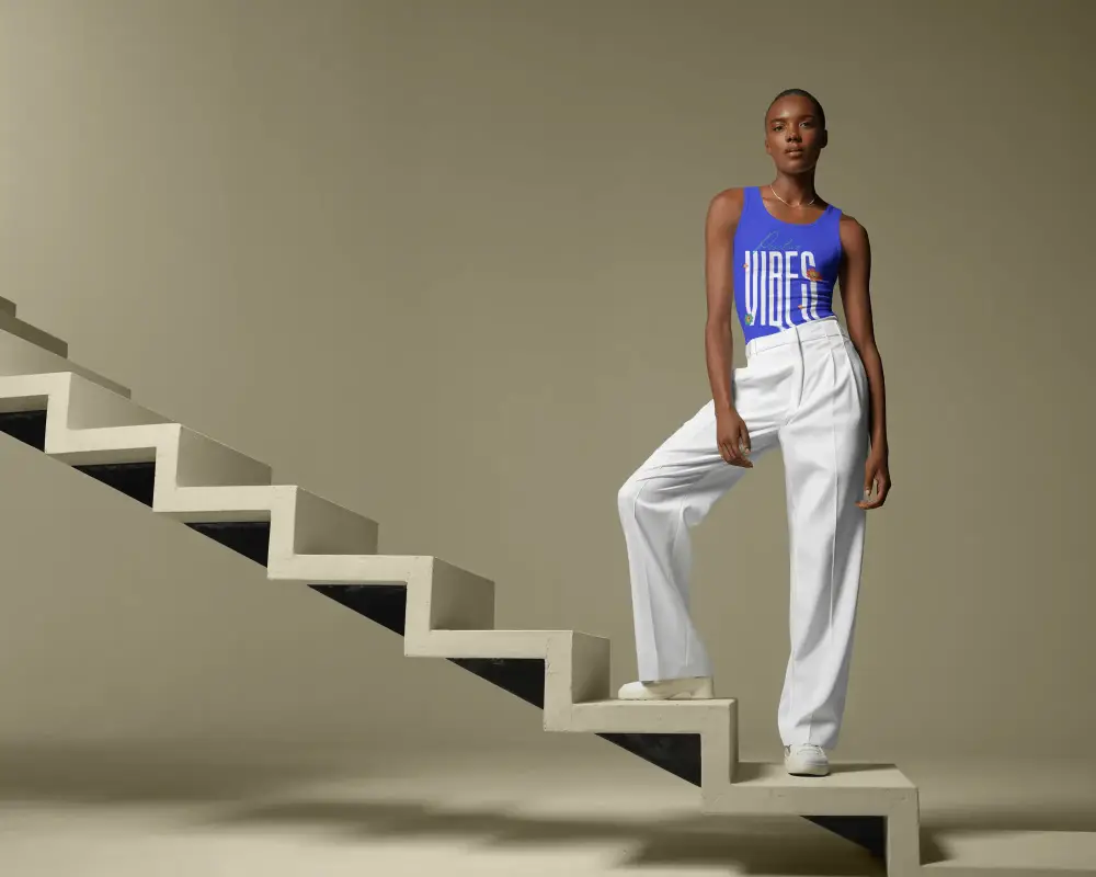 Stylish Sleeveless Tank Top Mockup For Modern Casual Wear Photorealistic