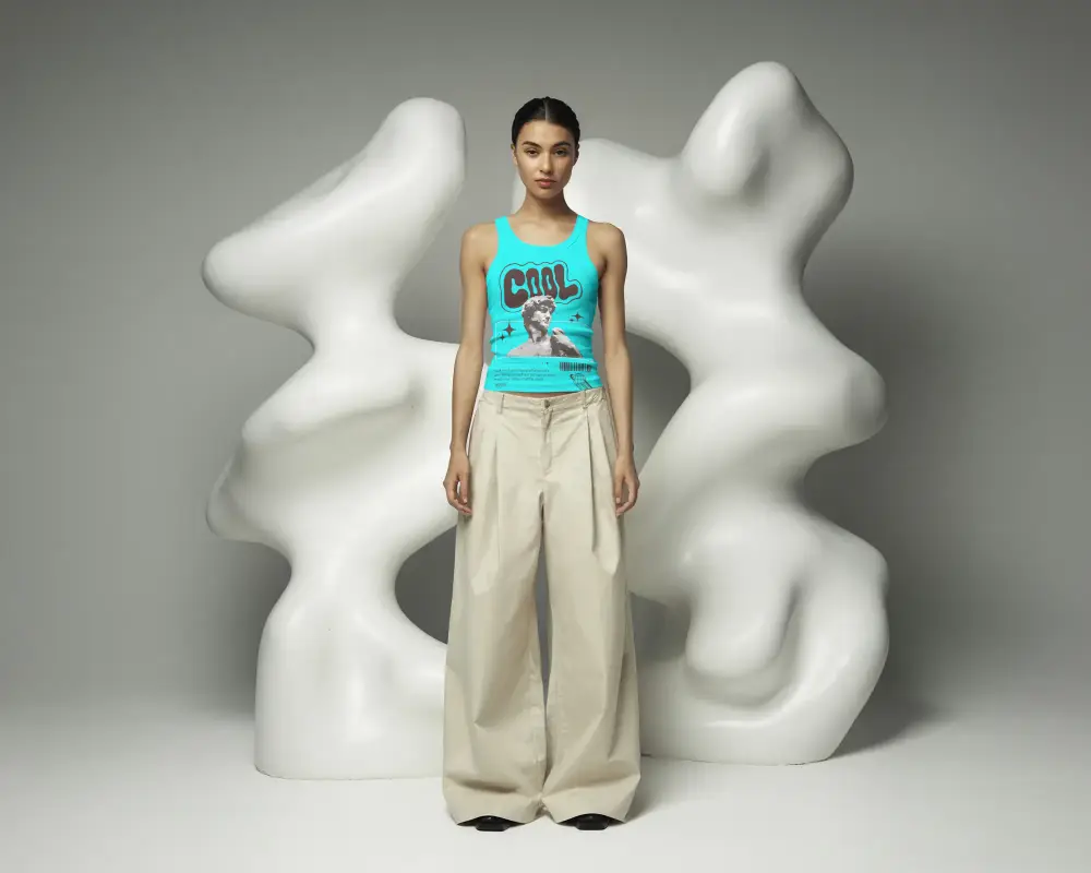 Stylish Ribbed Tank Top Mockup For Fashion Brands And Designers Showcase Your Artwork