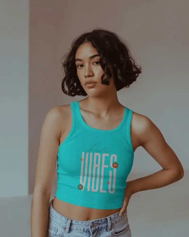 Trendy Ribbed Cropped Tank Top For Women Fashionable And Comfortable Summer Wear 086