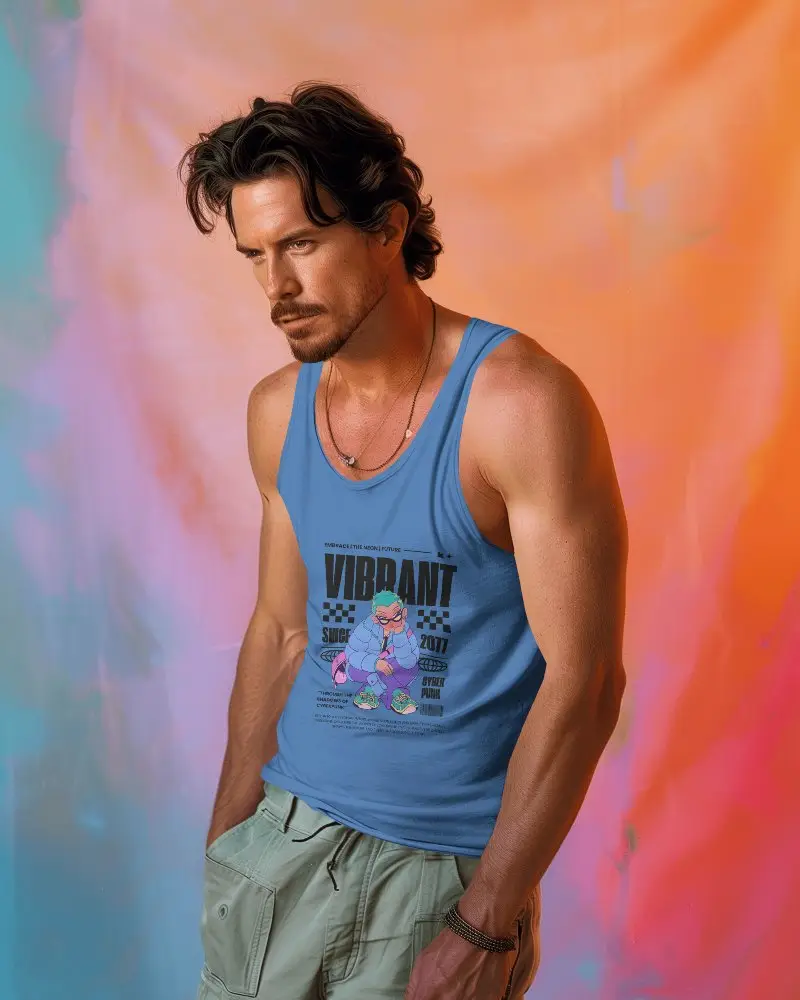 Premium Mens Tank Top Mockup For Stylish Activewear And Casual Summer Outfits Display 088