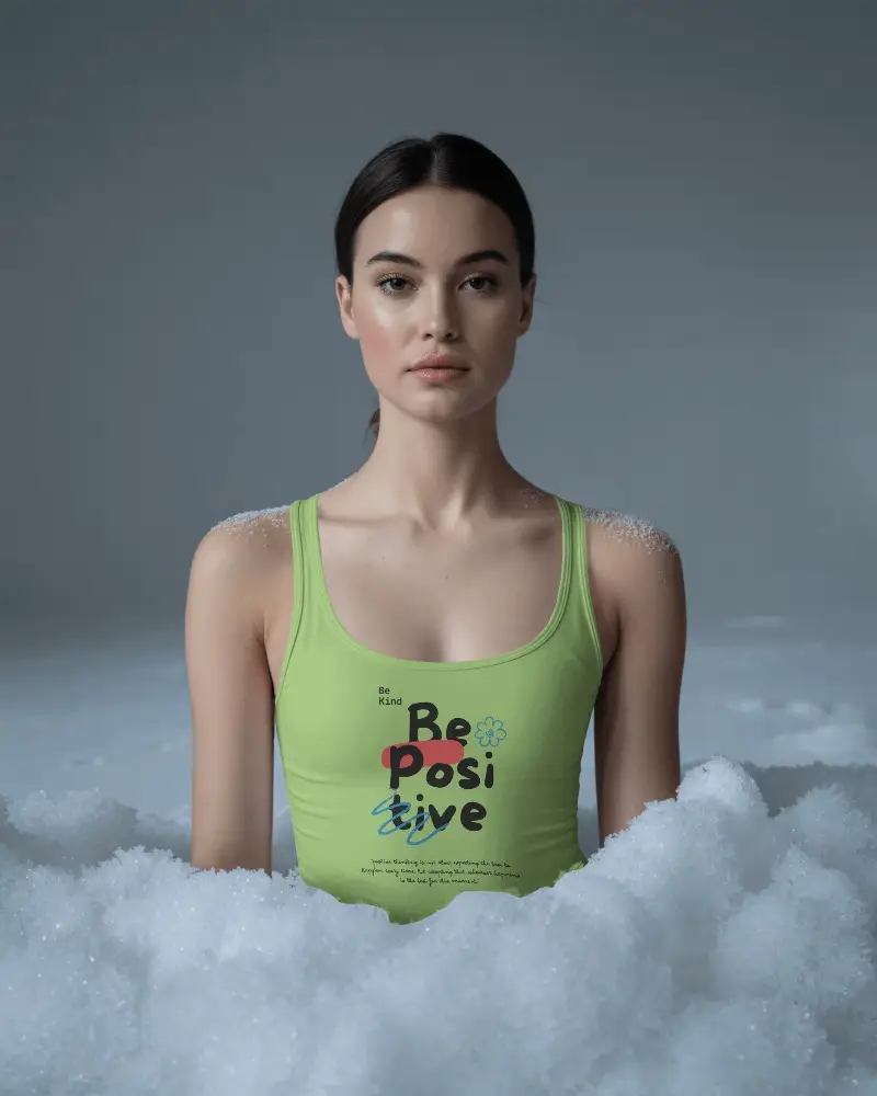 Fashion Model Wearing Slim Fit Tank Top Mockup For Portfolio And Presentations 090