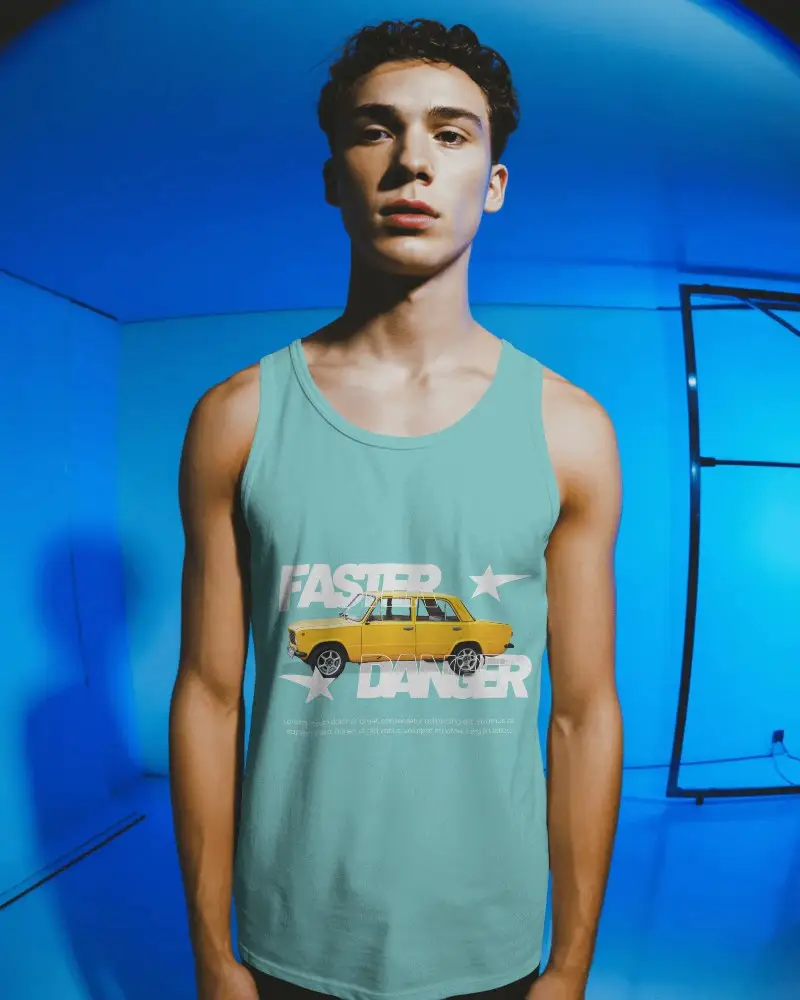 Athletic Fit Mens Tank Top Mockup For Summer Workout Apparel Showcase