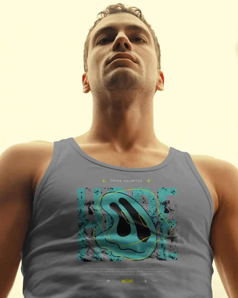 Mens Sleeveless Tank Top Mockup For Sporty Gym And Casual Wear Merchandise