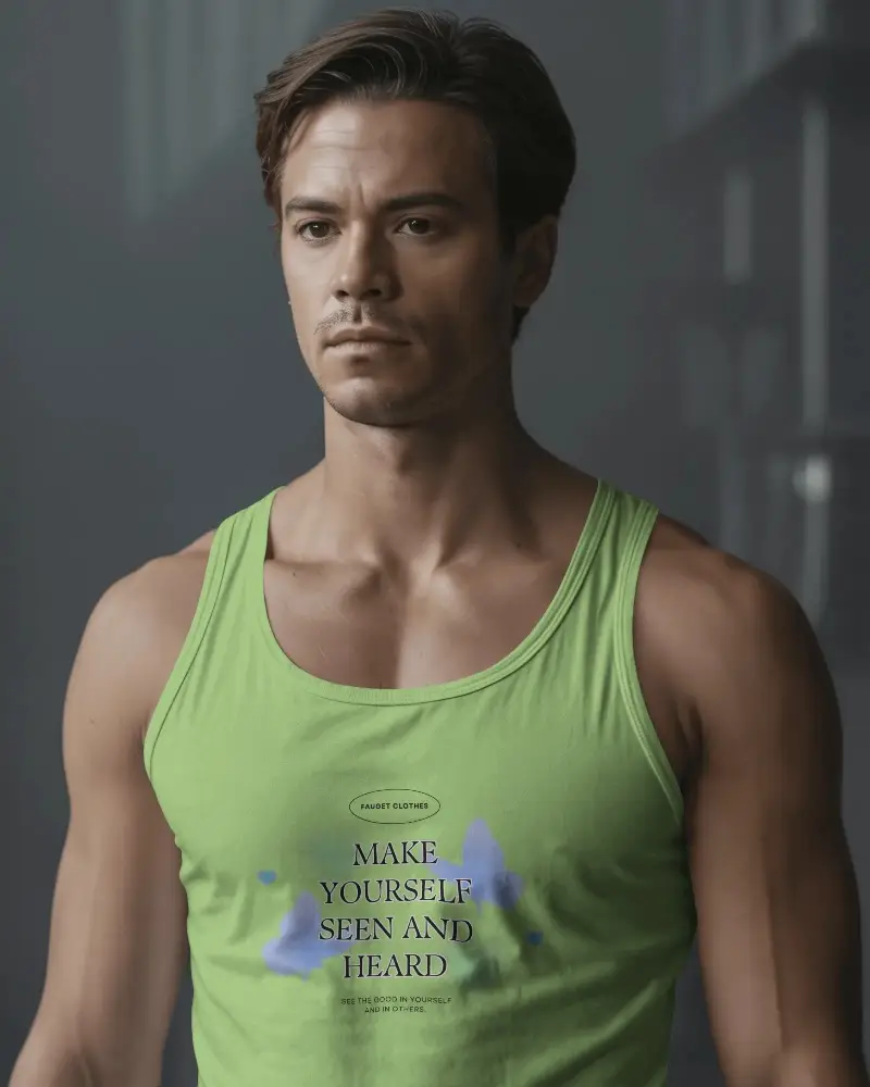 Men Athletic Tank Top Mockup For Summer Outfits Fashionable Muscle Fit Apparel Template