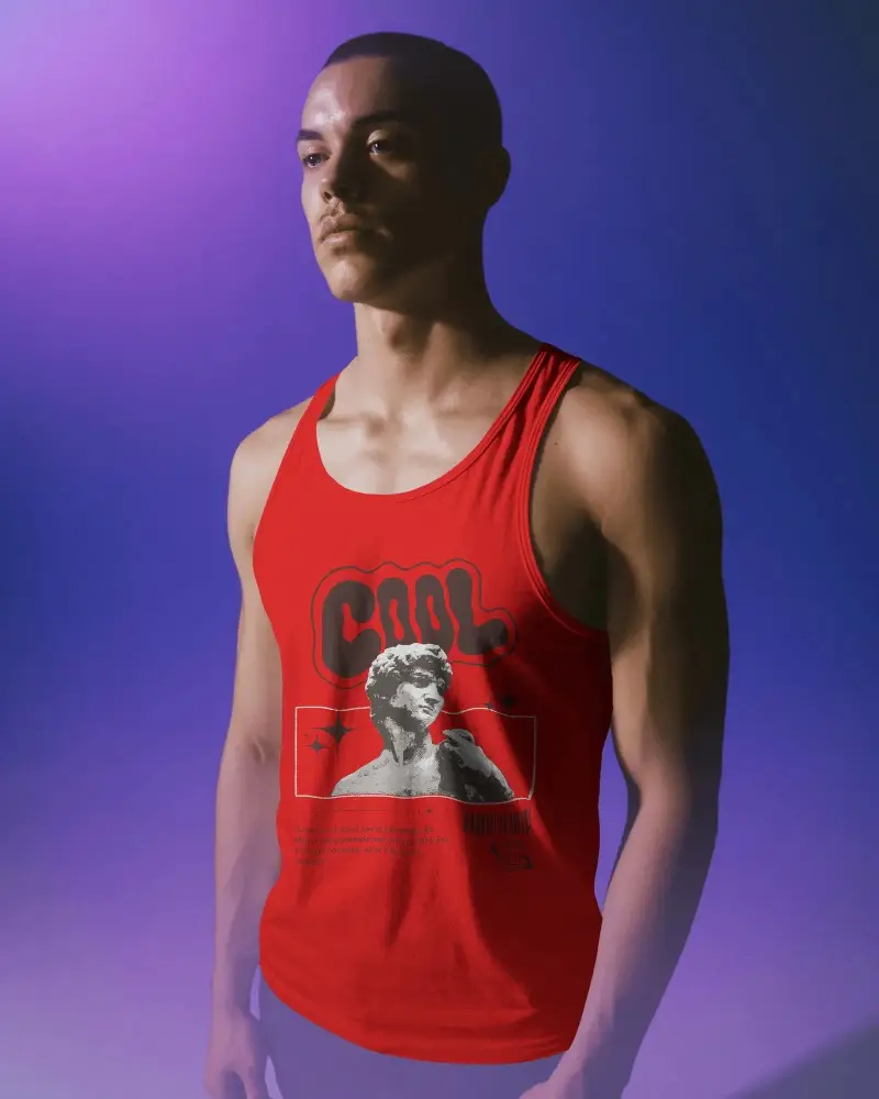 Sleeveless Men Activewear Tank Top Mockup For Fitness Gym And Casual Style Promotion