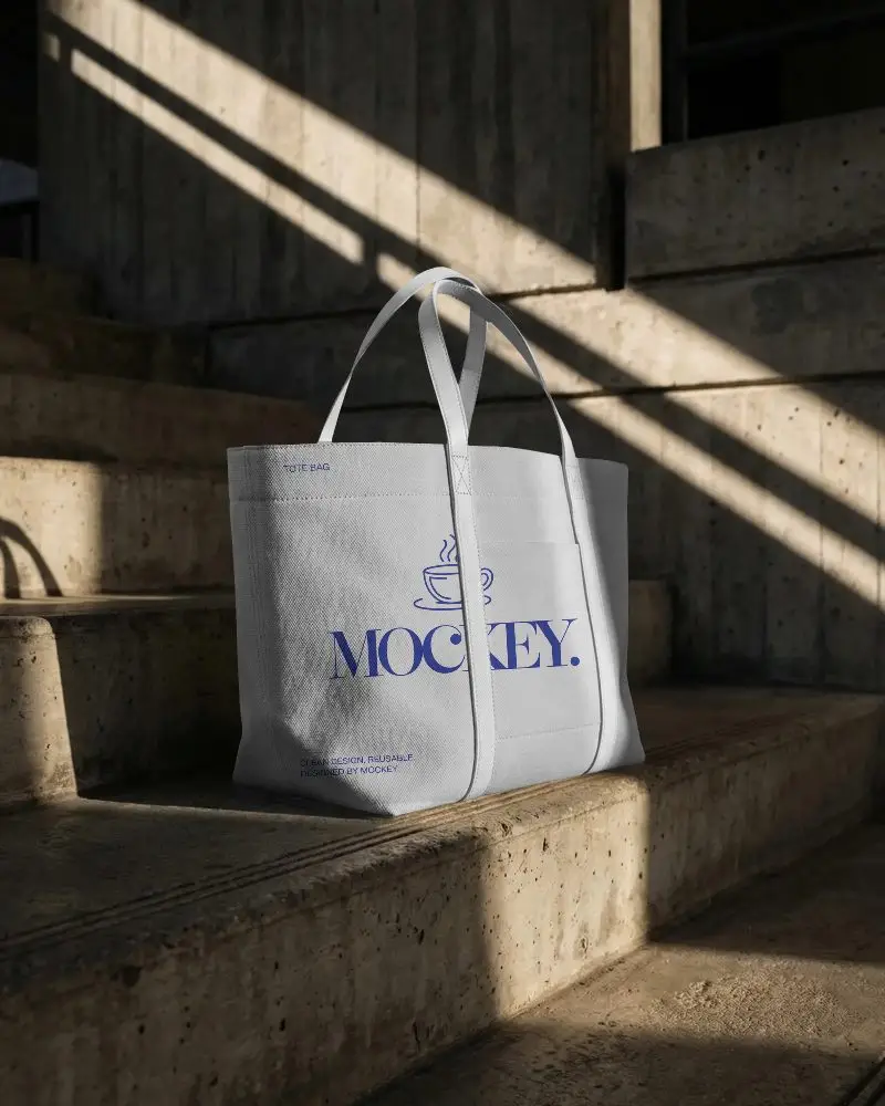 Stylish Minimalist Tote Bag Mockup For Fashion Brands And Retail Designs Showcasing Modern Looks