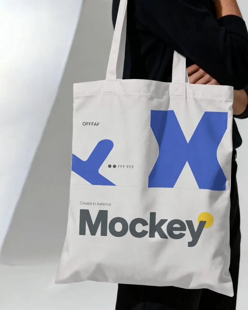 Minimalist Canvas Tote Bag Mockup For Promotional Products And Retail Packaging