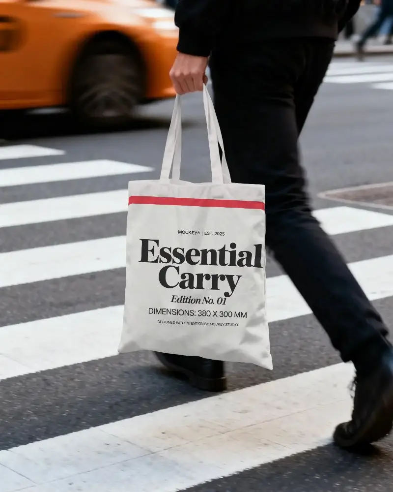 Stylish Urban Tote Bag Mockup For Branding And Custom Designs In Realistic Setting