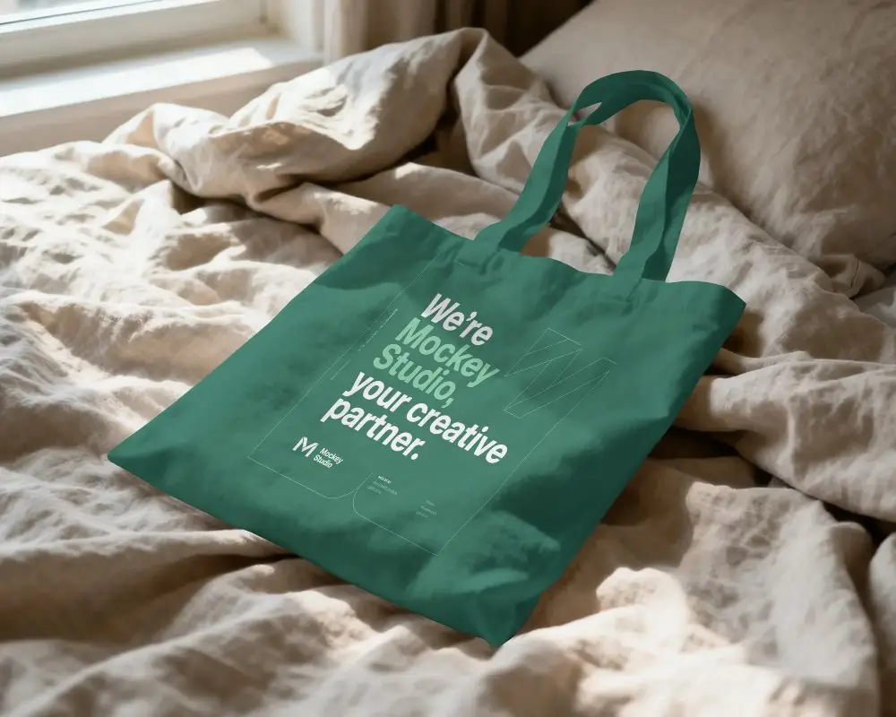 Eco Friendly Cotton Tote Bag Mockup For Sustainable Fashion And Marketing Presentation