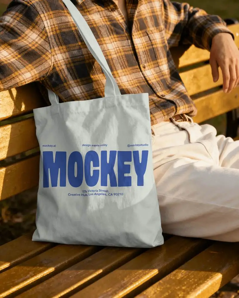 Stylish Cotton Tote Bag Mockup For Branding And Promotional Products Display