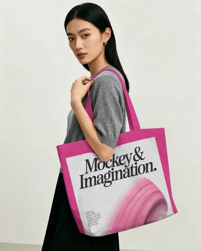 Large Cotton Tote Bag Mockup With Long Handles For Everyday Use And Custom Branding Options
