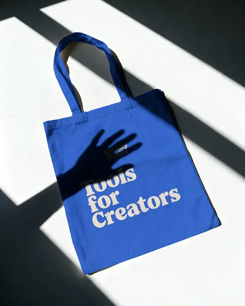Clean Minimalist Canvas Tote Bag Mockup With Shadow Play For Creative Design Presentation