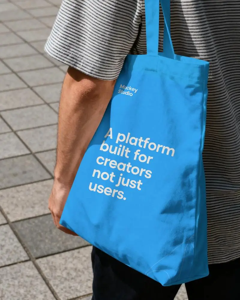 Minimalist Tote Bag Mockup Street Style Urban Casual Accessory For Everyday Carry And Errands