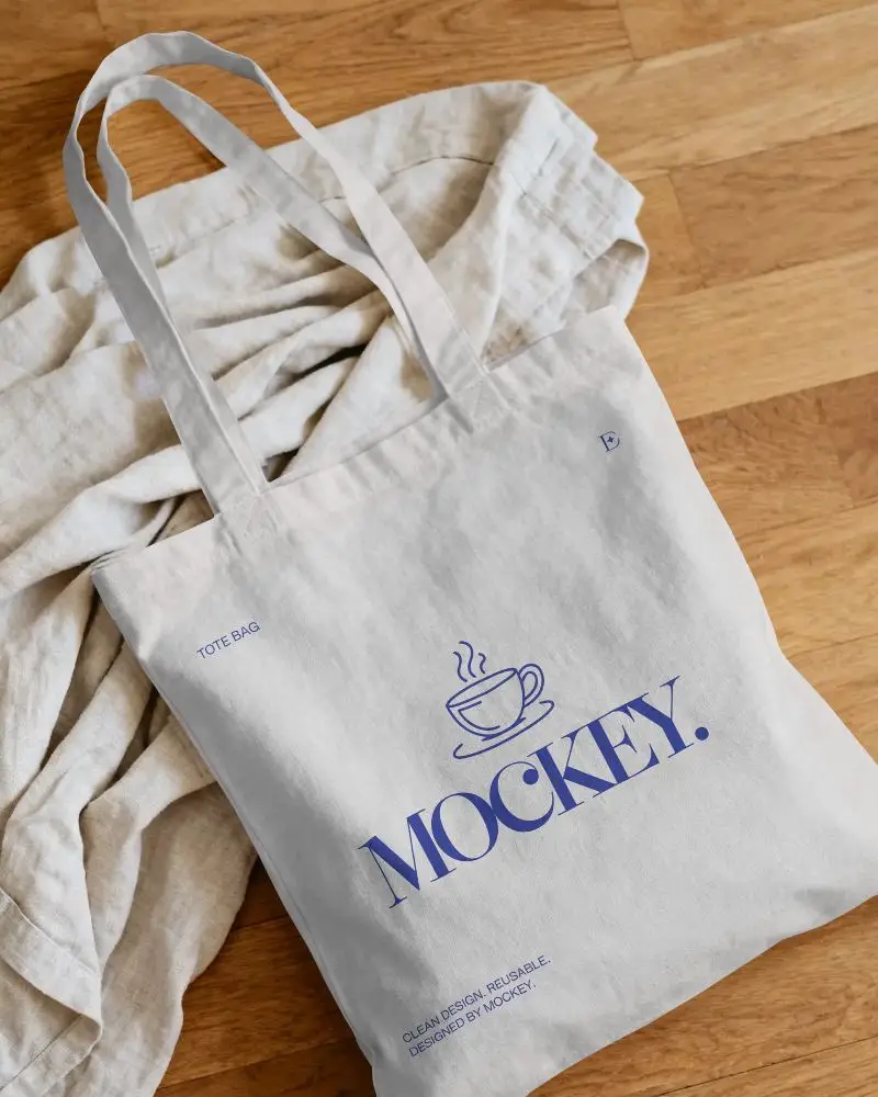 Durable Canvas Tote Bag Mockup With Reinforced Stitching For Custom Print Designs