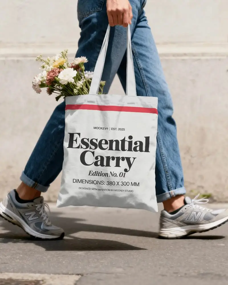 Stylish Urban Tote Bag Mockup For Promoting Eco Friendly Reusable Shopper Bags