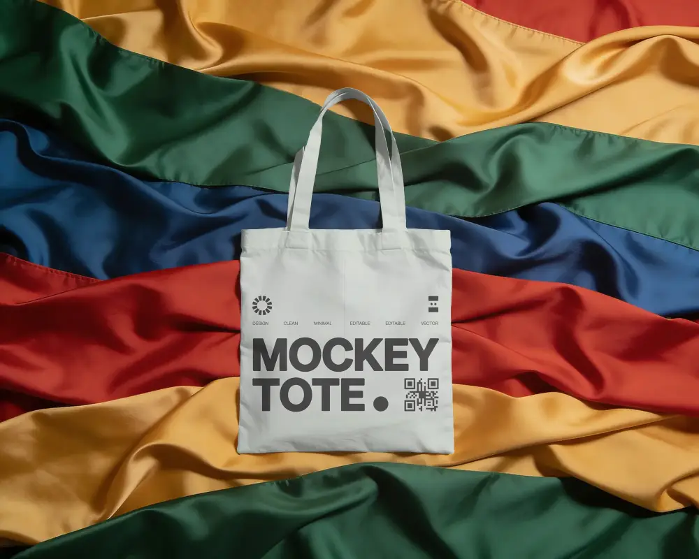 Eco Friendly Reusable Plain Canvas Tote Bag Mockup With Dual Handles For Custom Designs