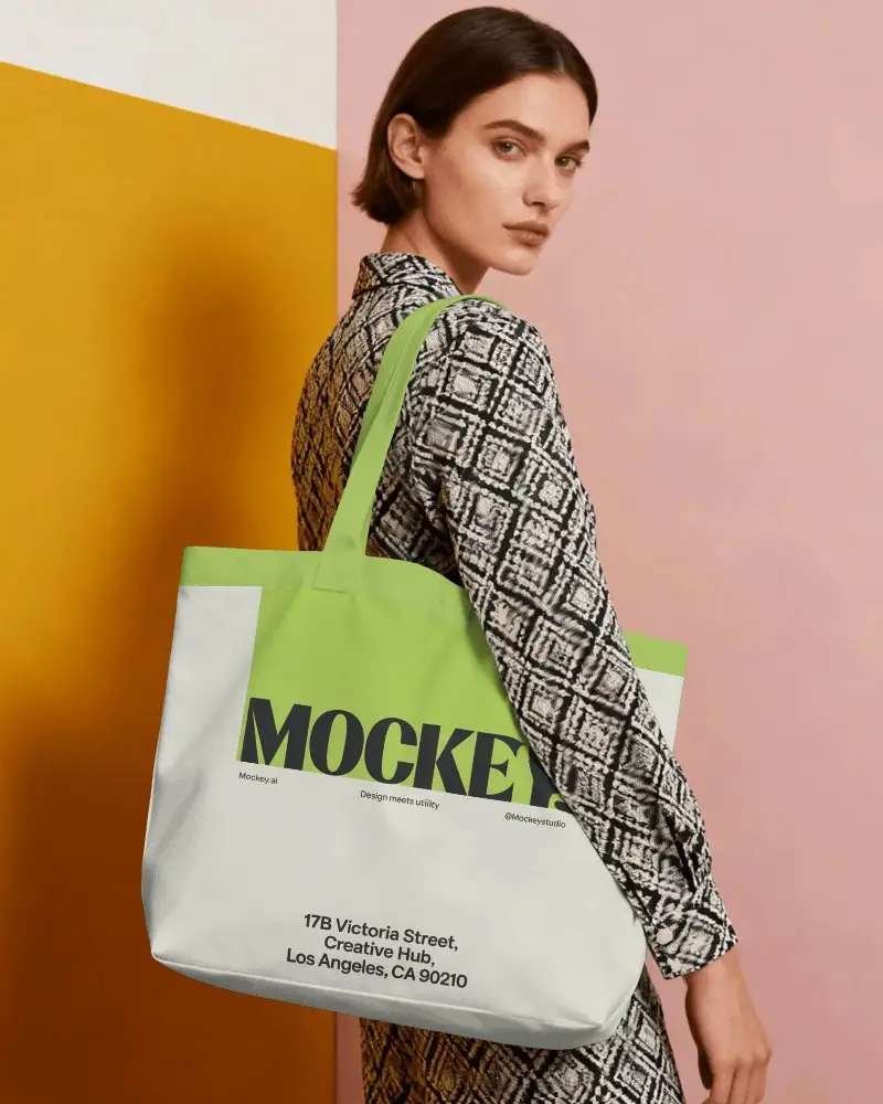 Modern Oversized Tote Bag Mockup For Fashionable Accessories And Easy Customization Projects