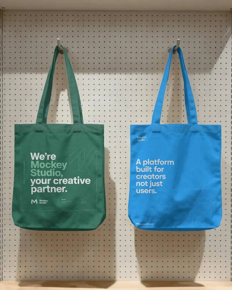 Simple Canvas Tote Bag Mockup With Long Handles For Custom Designs Presentation Use