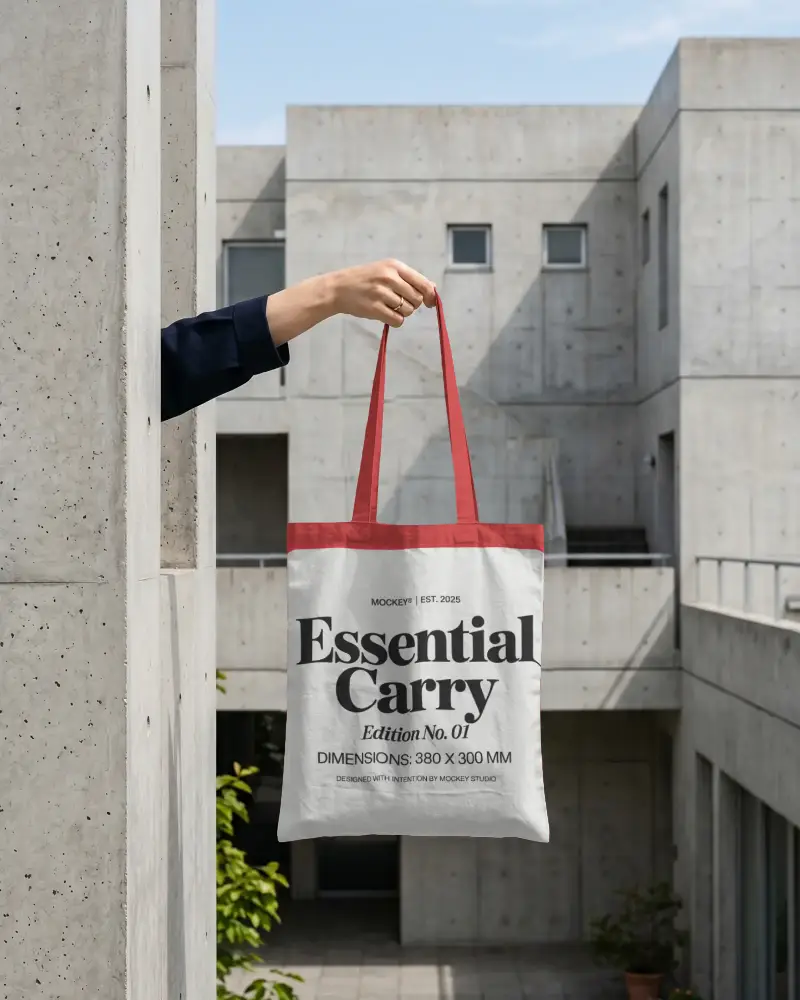 Plain Canvas Tote Bag Mockup For Promotional And Marketing Design Presentations