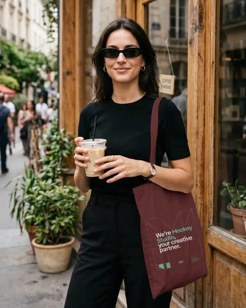 Eco Friendly Reusable Cotton Tote Bag Mockup Outdoor Shopping Accessory For Everyday Use