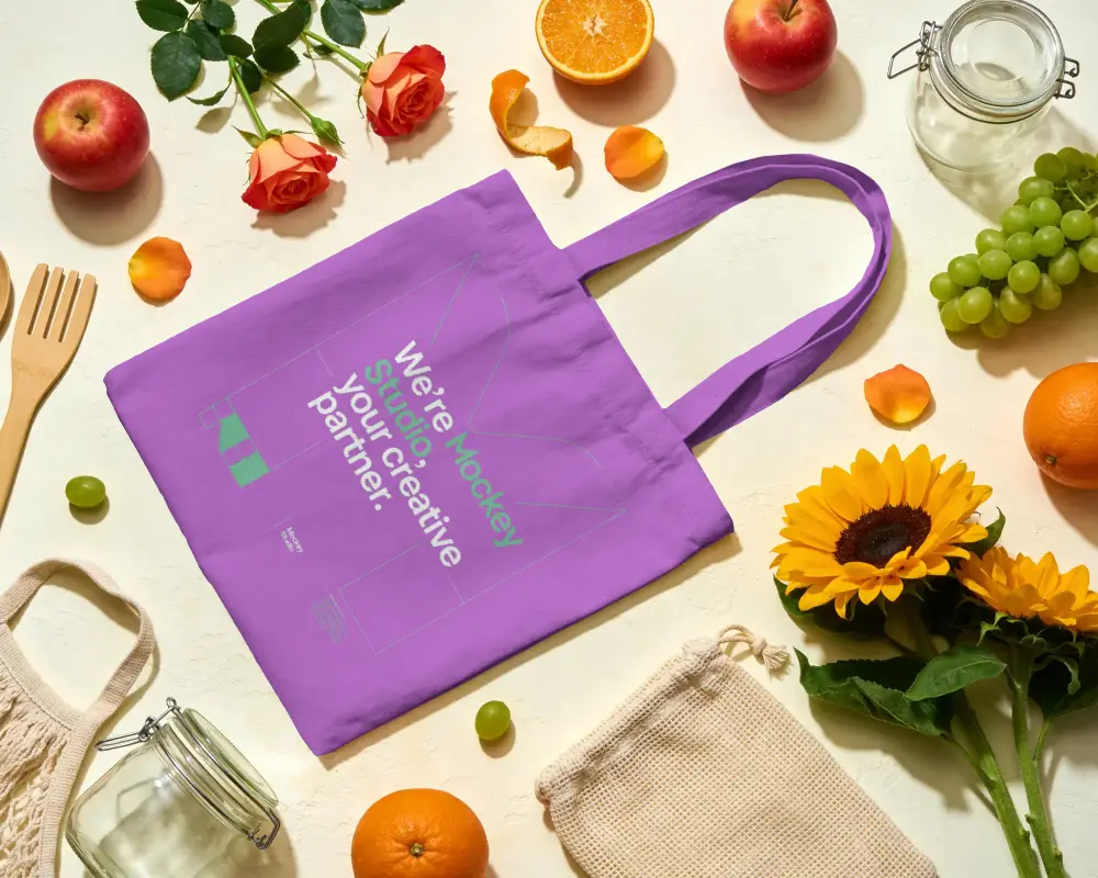 Eco Friendly Reusable Tote Bag Mockup For Sustainable Shopping Promotions And Custom Designs