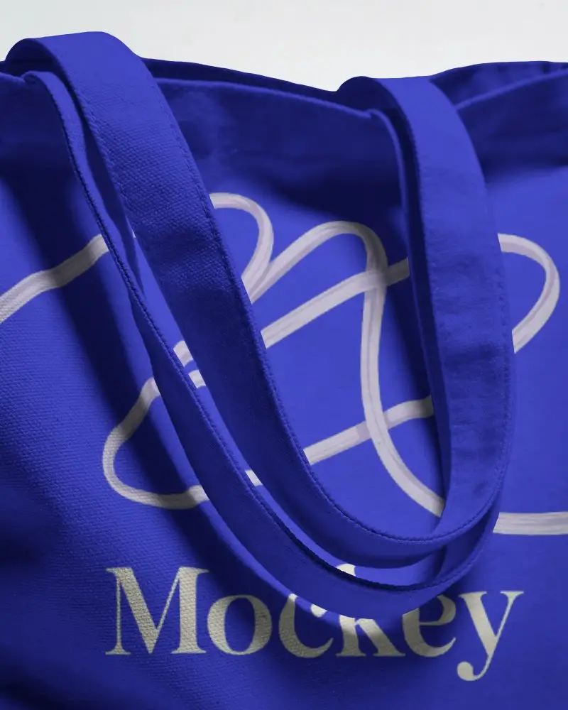 Plain Cotton Tote Bag Mockup With Double Handles For Promotional Printing And Custom Logo