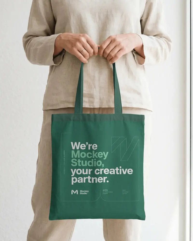 Ecofriendly Canvas Tote Bag Mockup Handheld Promotion And Branding Opportunity Product