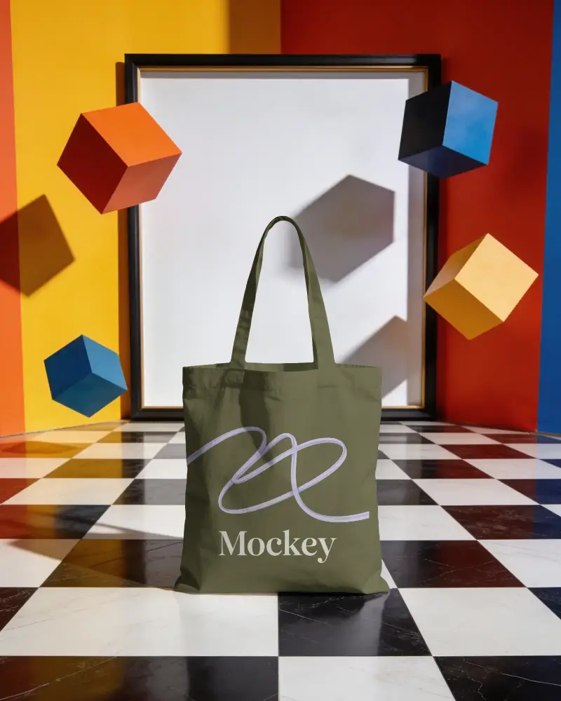 Minimalist Stylish Tote Bag Mockup For Branding Showcase And Custom Design Presentation