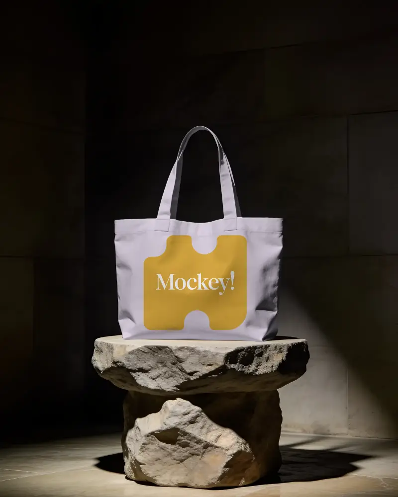 Premium Canvas Tote Bag Mockup For Creative Branding And Custom Logo Design Presentations