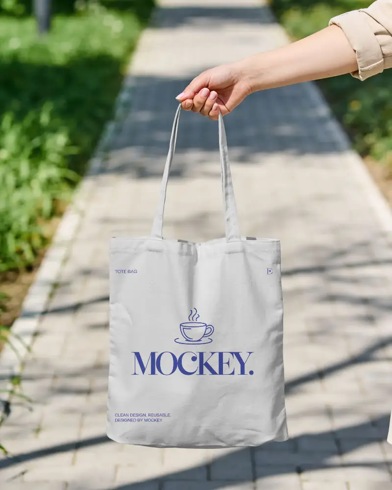 Eco Friendly Cotton Tote Bag Mockup For Custom Designs And Printing Use Outdoor Background