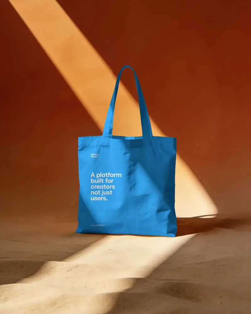 Minimalistic Empty Tote Bag Mockup For Custom Logo Design Branding Showcase