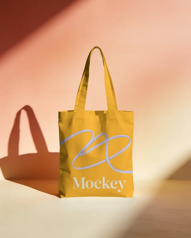 Reusable Canvas Tote Bag Mockup For Eco Friendly Promotional Product Design Template