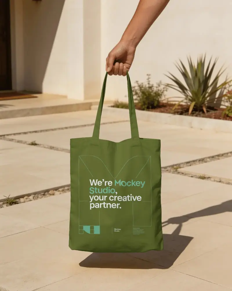 Plain Canvas Tote Bag Mockup With Spacious Design And Durable Shoulder Straps For Easy Use