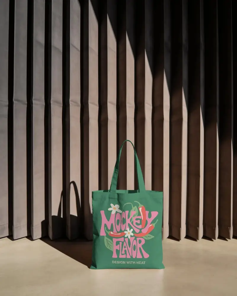 Minimalist Tote Bag Mockup With Long Handles For Custom Logo Designs And Branding Purposes
