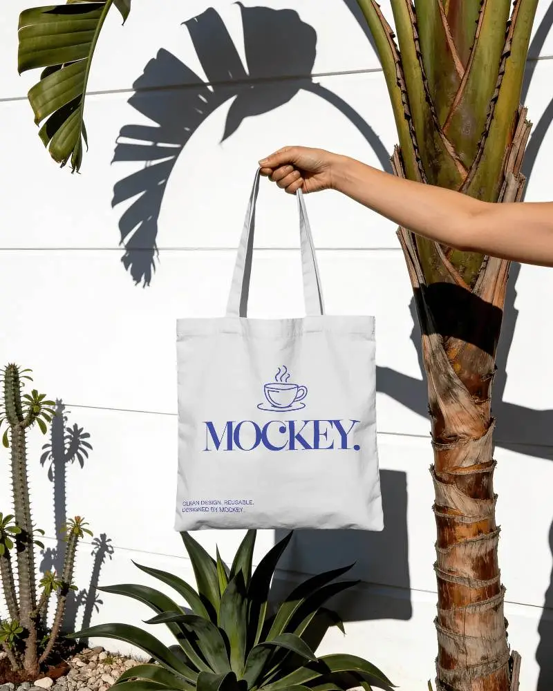 Ecofriendly Cotton Tote Bag Mockup Simple Plain Design For Custom Printing Use