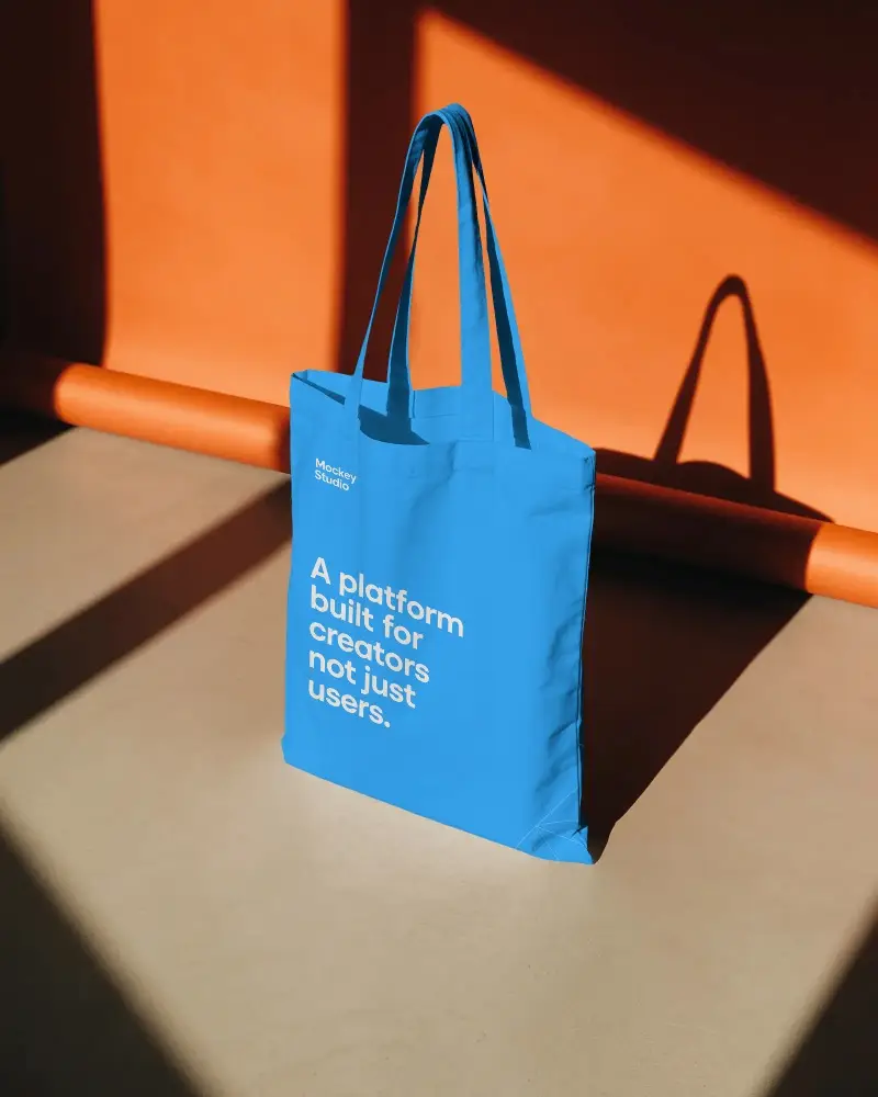 Eco Friendly Cotton Tote Bag Mockup With Long Handles For Casual Daily Use And Sustainable Shopping
