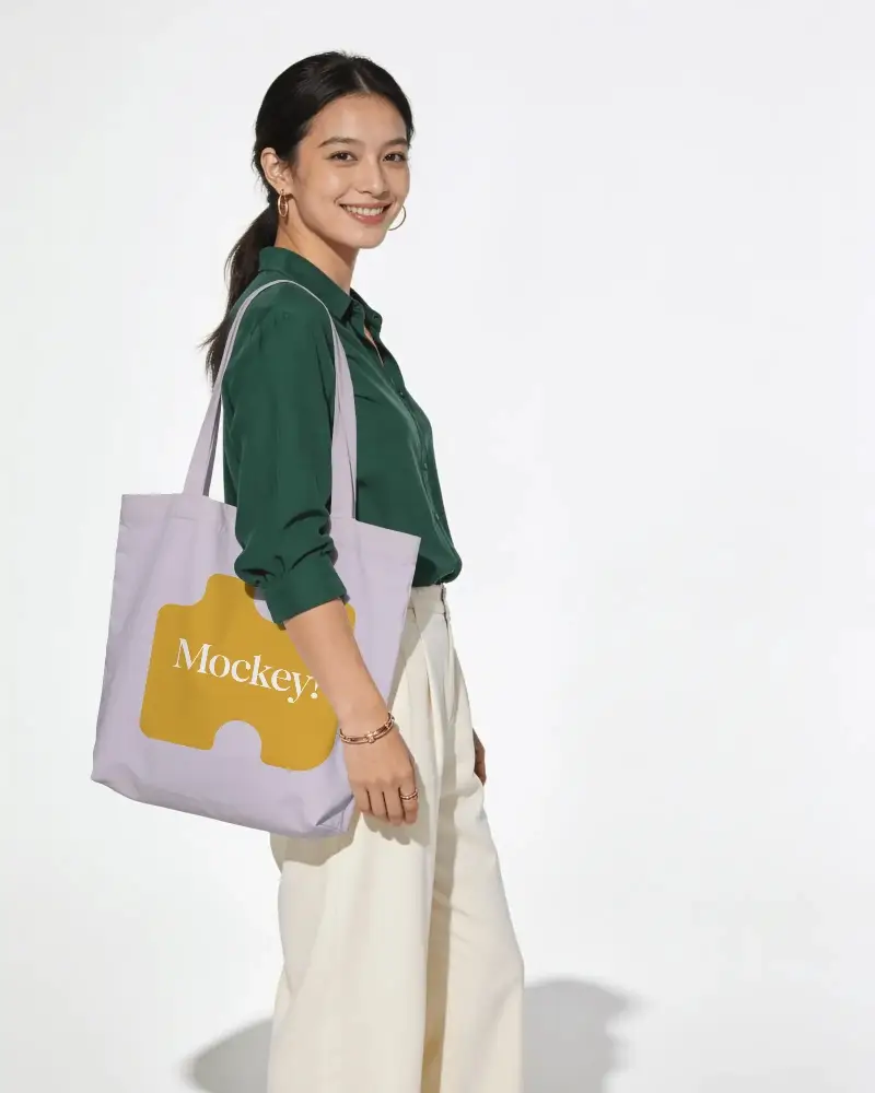 Trendy Elegant Everyday Tote Bag Mockup For Fashionable Sustainable Carrying Options