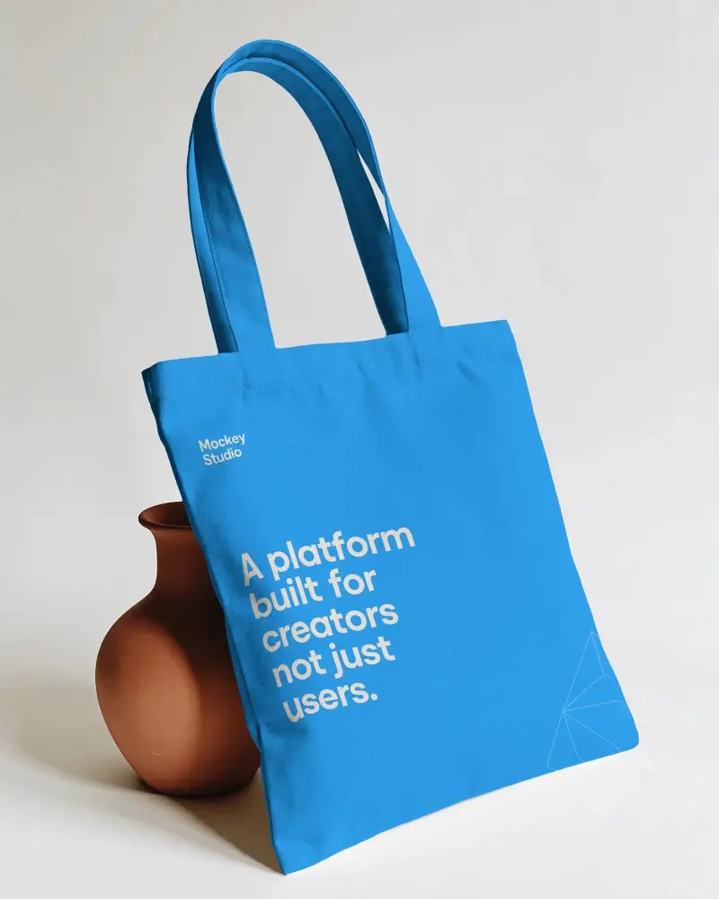 Minimalist Cotton Tote Bag Mockup For Custom Design Display And Promotional Use